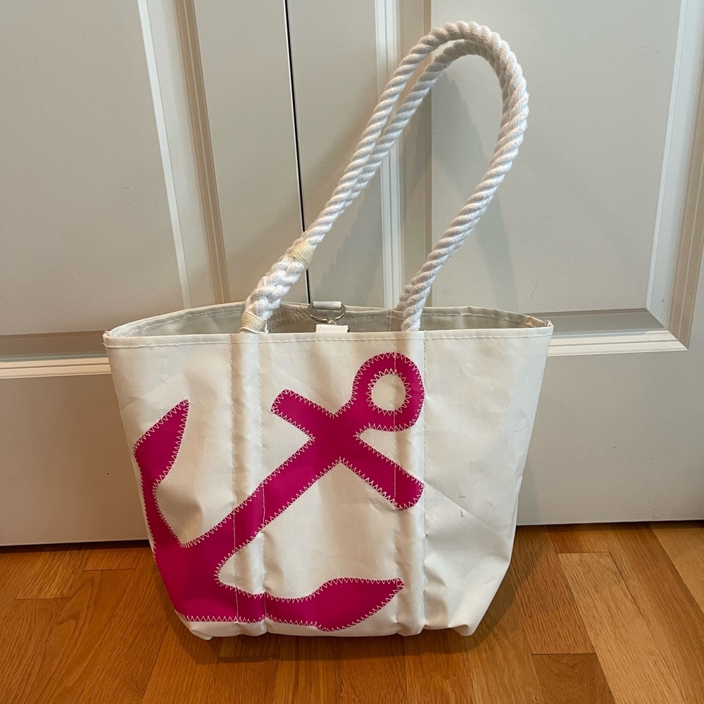 Sea Bags Pink Anchor Small Tote Bag